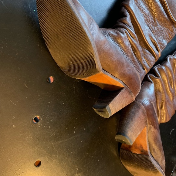 Frye Dorado Brown Slouch Leather Boots Sz 6 - Picture 4 of 8